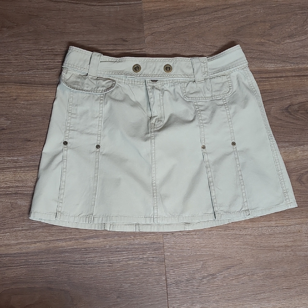 Velvet Beige Mini Skirt